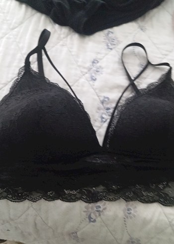 xl Beden Siyah Gotik Dantel Bralet