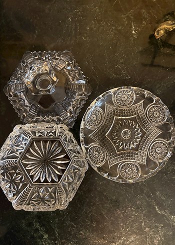 Nostaljik Şekerlik ve Su bardağı Tabağı - Görsel 2