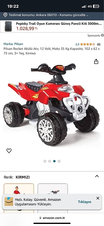 Beden Pilsan 12 v akülü araba