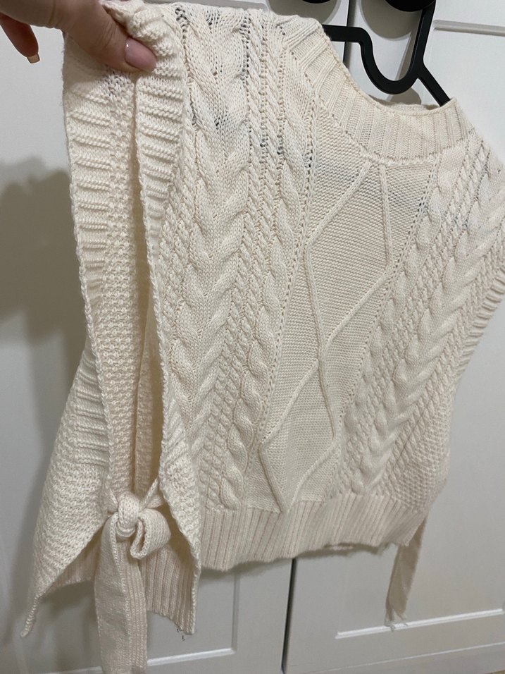 Bej Örgü Kadın Süveter - Görsel 2