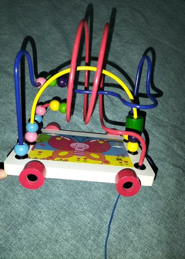 Hayvan desenli ahşap çekçekli tekerlekli labiret helezon koordin - Görsel 2