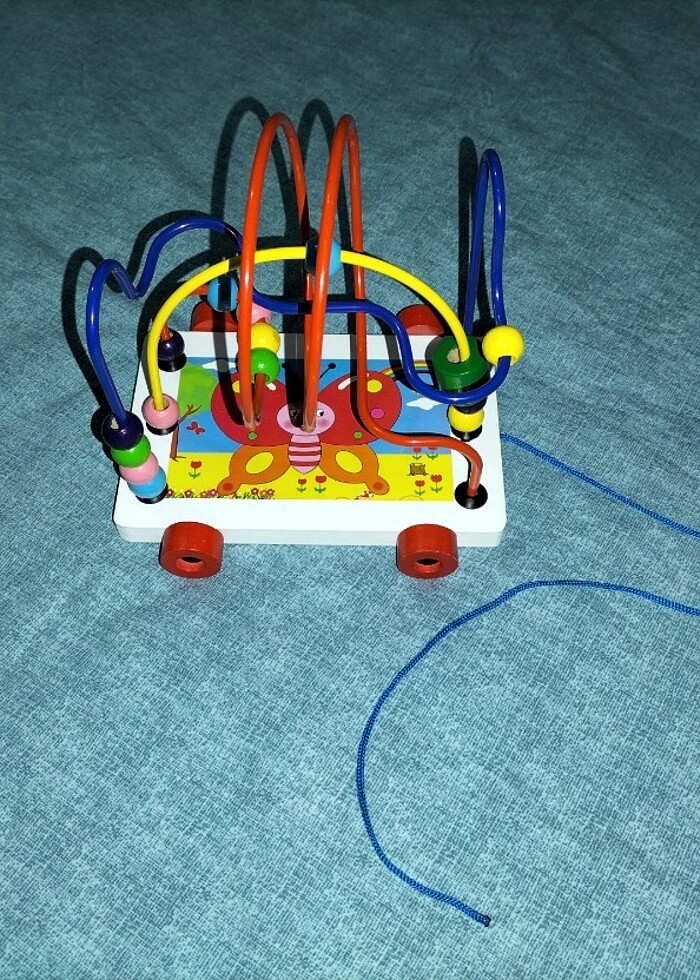 Hayvan desenli ahşap çekçekli tekerlekli labiret helezon koordin - Görsel 3