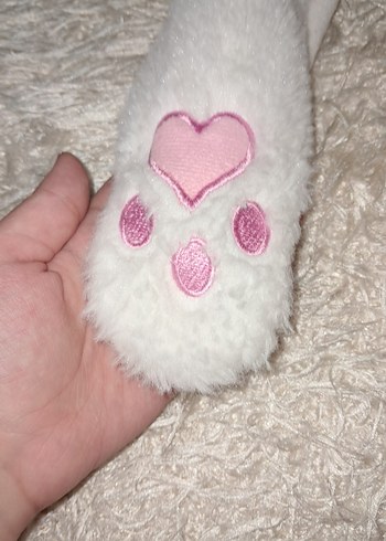 Çocuk Beyaz Peluş Kulaklı şapka - Görsel 4