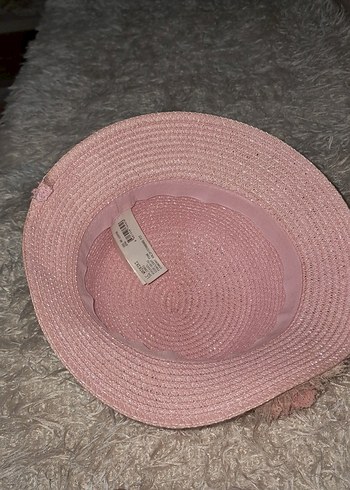 Pembe Nakışlı Fırfırlı Kız Çocuk Şapkası - Görsel 5