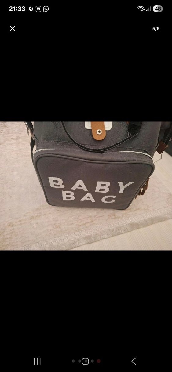 Gri Desenli Bebek Çantası - Görsel 5