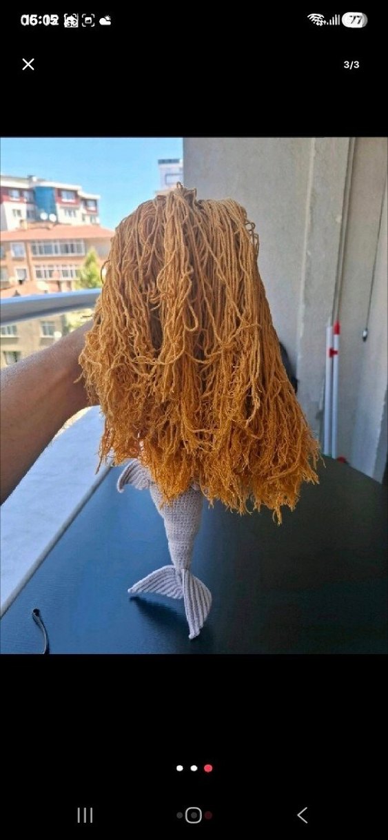 Gri Örgü Denizkızı Bebek - Görsel 3