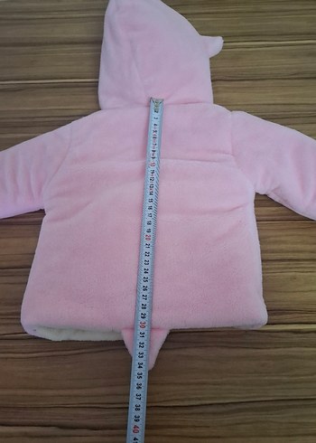 Kız Çocuk Pembe Kapüşonlu Kürklü Mont - Görsel 6