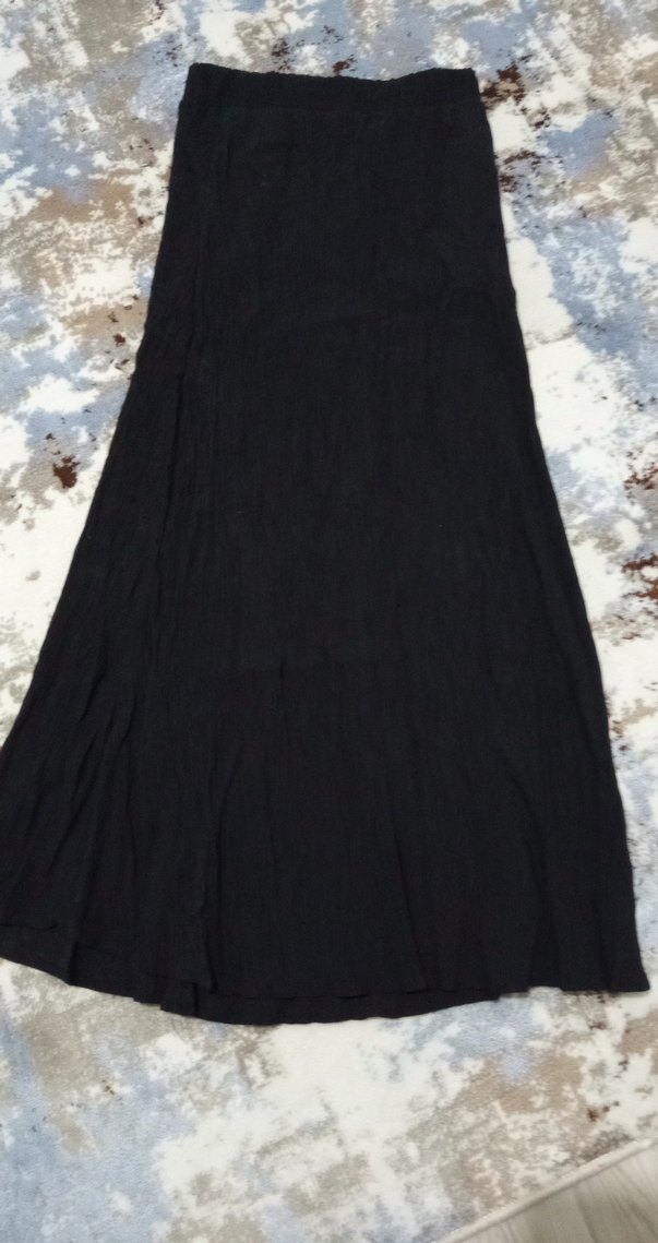 Bohem Siyah Uzun Keten Etek - Görsel 2