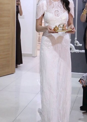 Fransız Dantel Vintage Nişan Nikah Elbisesi - Görsel 3