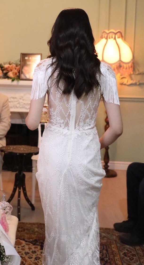 Fransız Dantel Vintage Nişan Nikah Elbisesi - Görsel 4