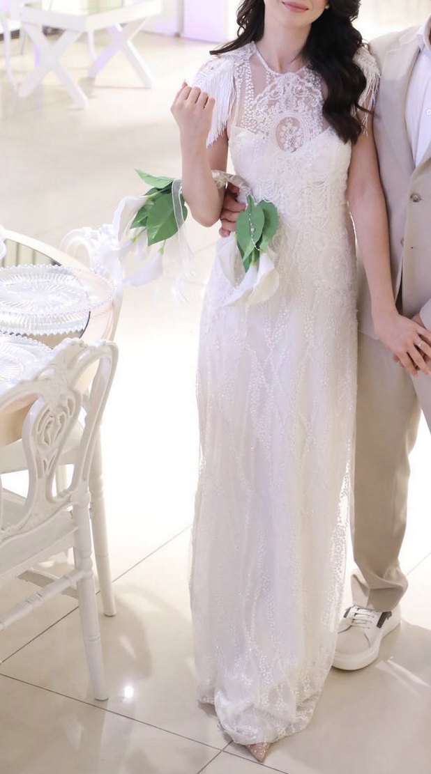 Fransız Dantel Vintage Nişan Nikah Elbisesi - Görsel 5