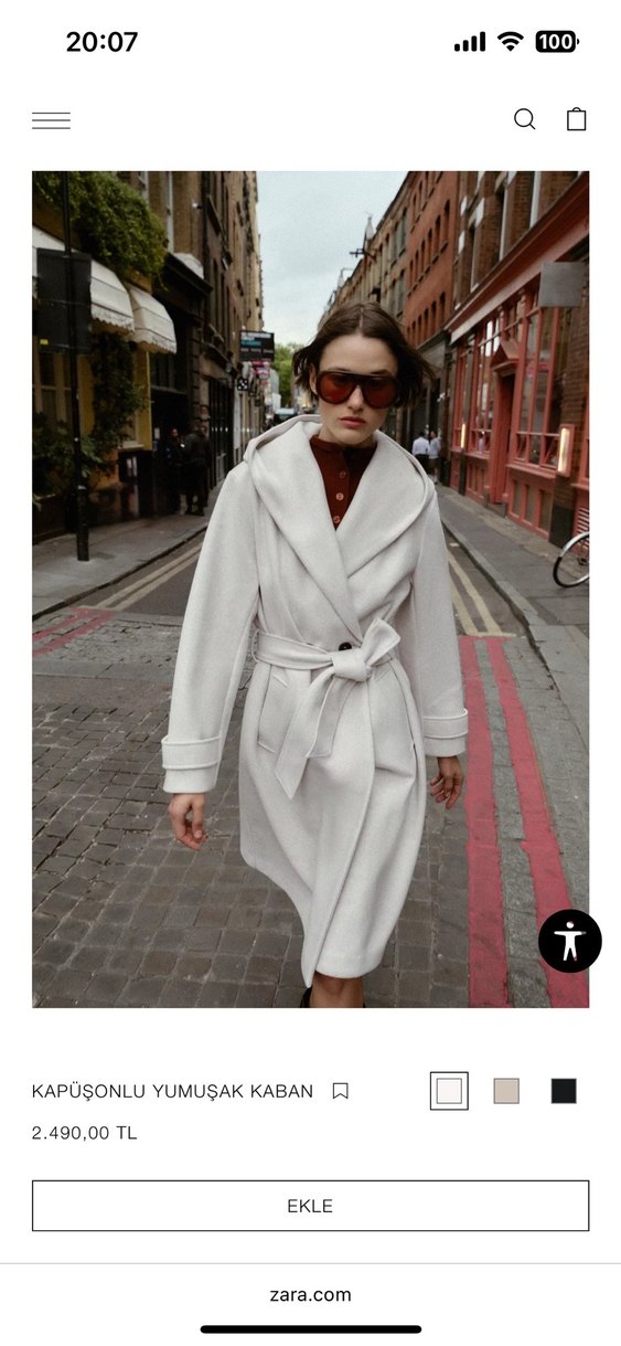 Zara Yumuşak Kumaş Kaban - Görsel 3