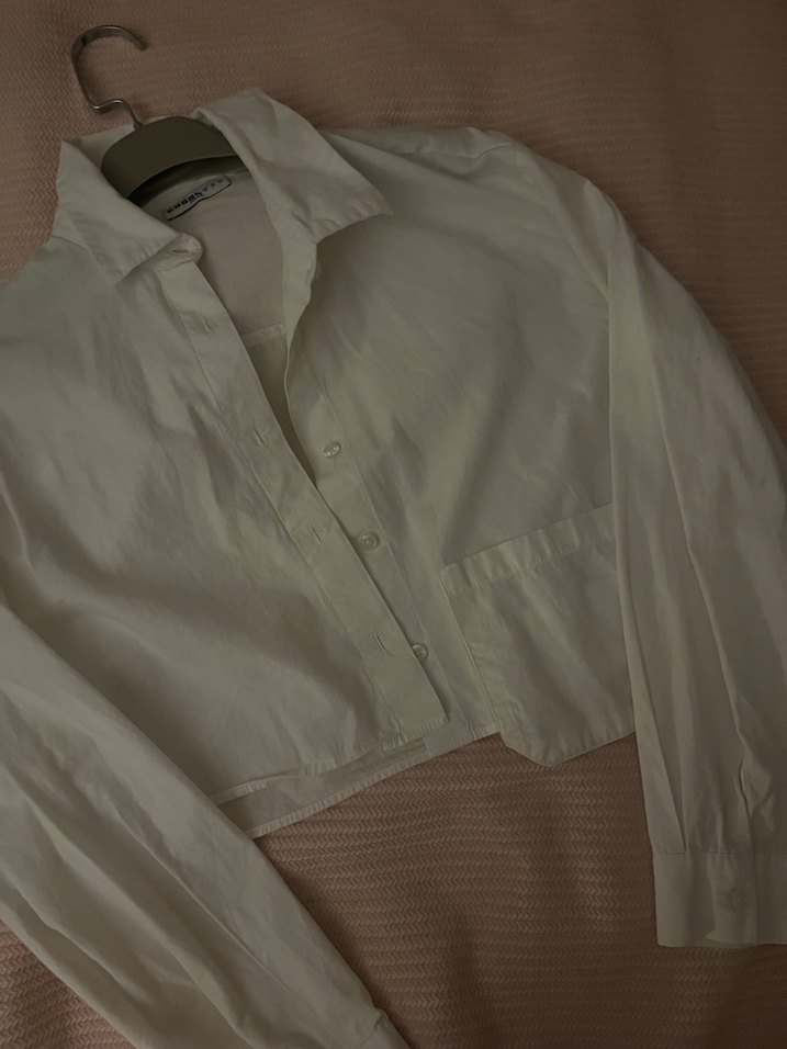 defacto dügmeli Beyaz Gömlek - Görsel 2