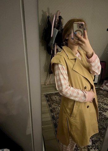 Bershka trenckot yelek - Görsel 2