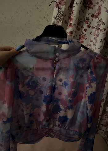 zara boyundan bağlamalı crop - Görsel 3