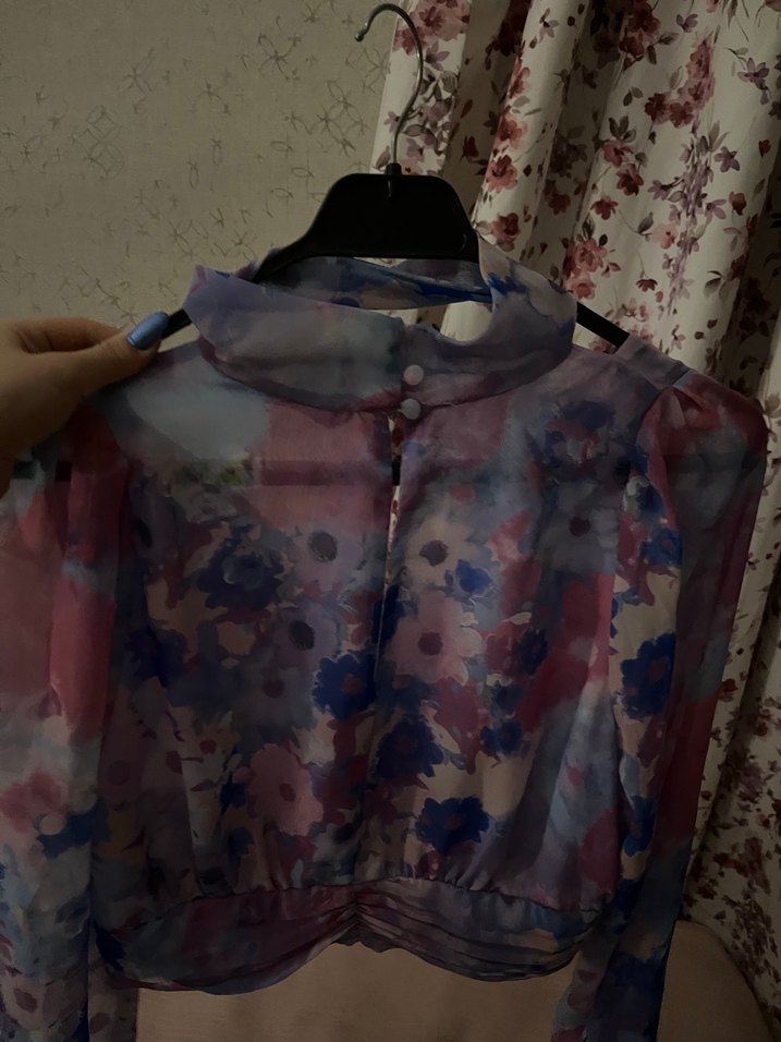 zara boyundan bağlamalı crop - Görsel 3