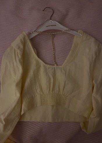 quzu V vaka sırtı dekolteli crop - Görsel 5