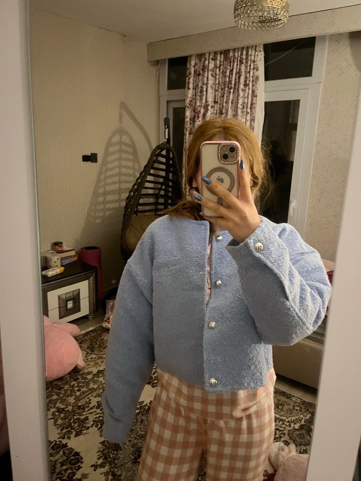 h&m mavi bomber ceket - Görsel 5