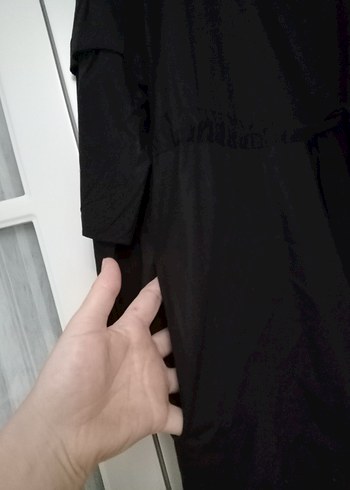 m Beden siyah Renk ince yazlık fırfırlı kap