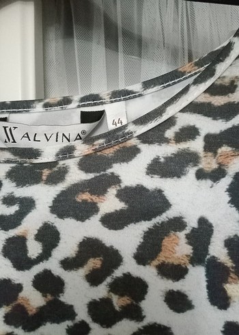 44 Beden gri Renk Leopar çapraz tunik