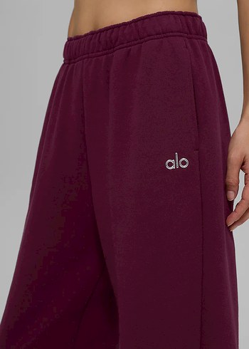 Diğer Alo Yoga Bordo Rahat Kesim Kadın Eşofman Altı