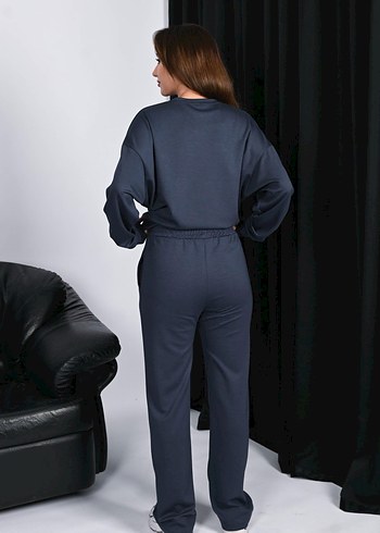 Oysho Alo Yoga Gri Kadın Salaş Denim Eşofman Takımı