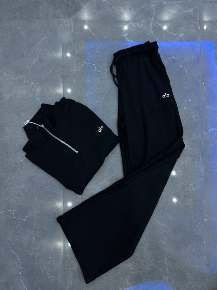 Alo Yoga Fermuarlı Siyah Kadın Eşofman Takımı - Görsel 2