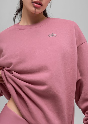 Alo Yoga Pembe Oversize Kadın Sweatshirt - Görsel 2