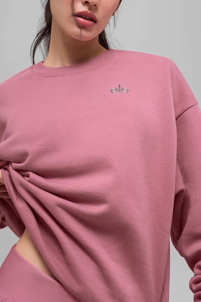 Alo Yoga Pembe Oversize Kadın Sweatshirt - Görsel 2