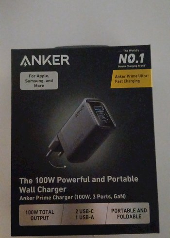 Anker 100W Ultra Hızlı Duvar Şarj Cihazı 3 Port