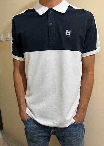 m Beden beyaz Renk Erkek Siyah Beyaz Polo Yaka Tişört