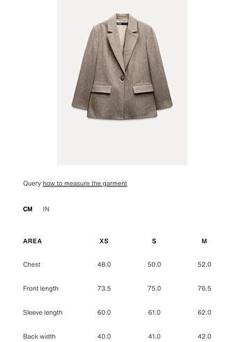 xs Beden Zara Yün Blazer Ceket