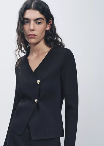 Zara Gold Düğmeli Asimetrik Ceket