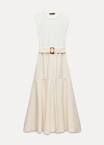 Zara Kemerli Midi Elbise - Görsel 4