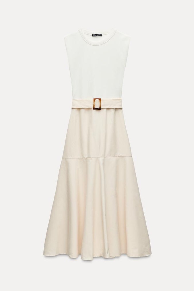 Zara Kemerli Midi Elbise - Görsel 4