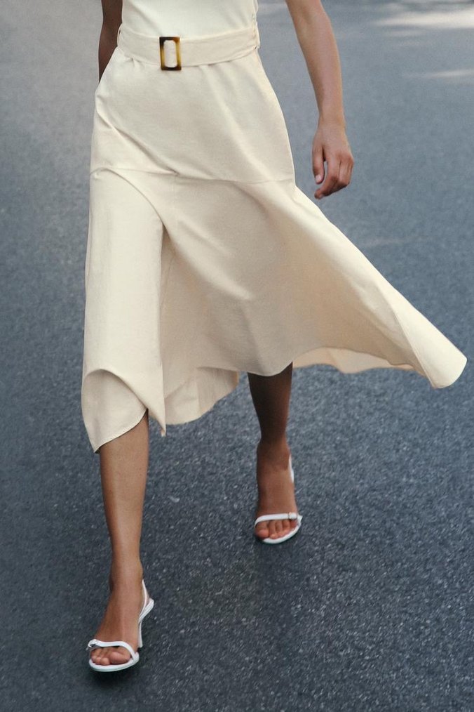 Zara Kemerli Midi Elbise - Görsel 3