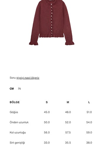 Zara Zara Fırfırlı Triko Şarap Rengi