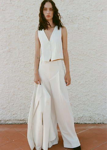 Zara Çizgili Palazzo Pantolon