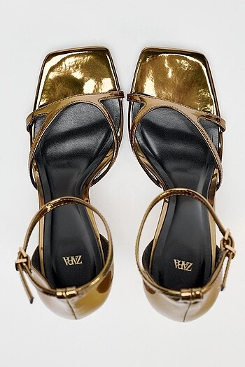 Zara Zara Metalik Topuklu Ayakkabı
