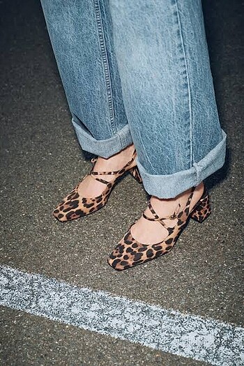 Zara Leopar Desenli Topuklu Ayakkabı - Görsel 5