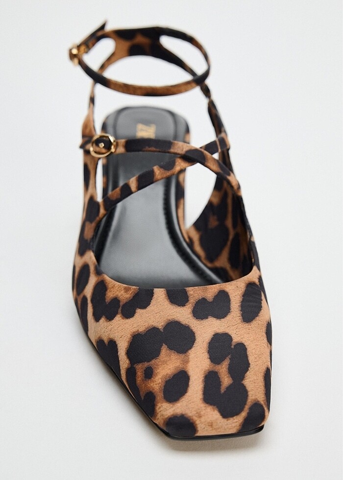 Zara Leopar Desenli Topuklu Ayakkabı - Görsel 2