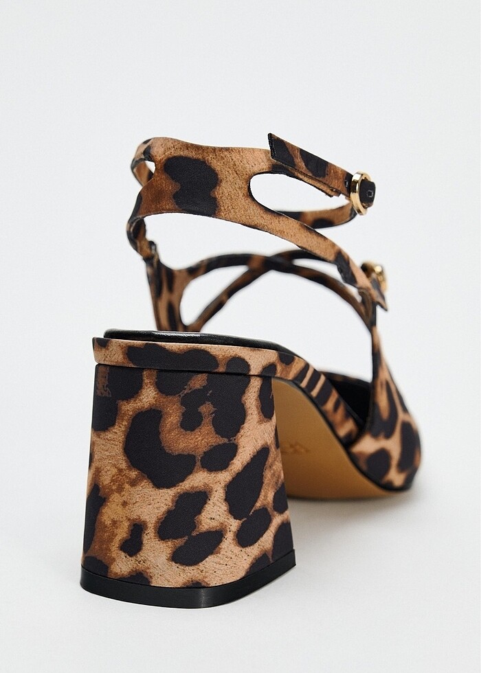 Zara Leopar Desenli Topuklu Ayakkabı - Görsel 3