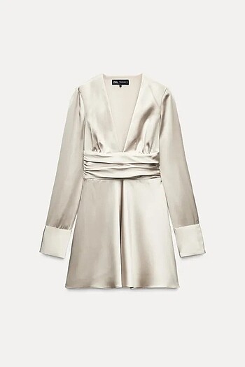 xs Beden Zara Saten Mini Elbise