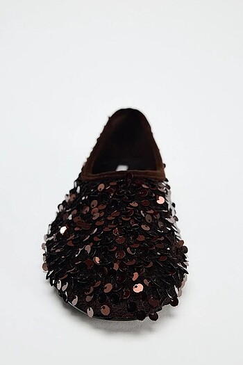 39 Beden bordo Renk Zara Pullu Babet