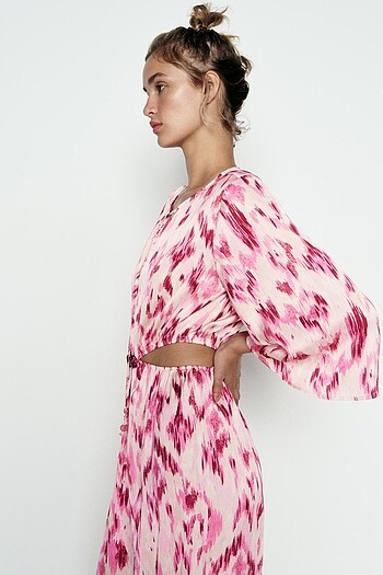 m Beden Zara Saten Cut-Out Tulum