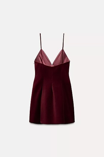 xs Beden Zara Kadife Mini Elbise