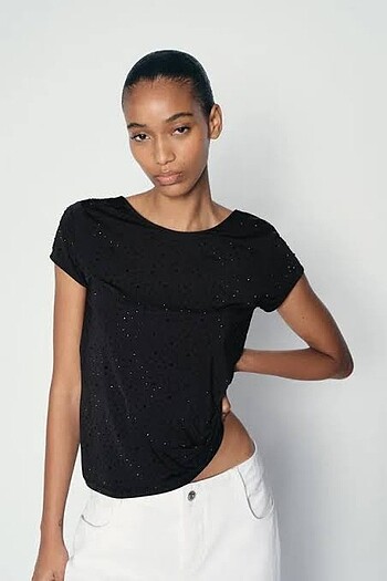 Zara Parlak Taşlı Bluz