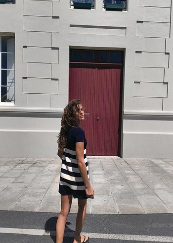 Zara Çizgili Triko Elbise