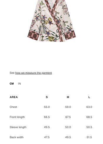 Zara Zara Çiçek Desenli Kimono