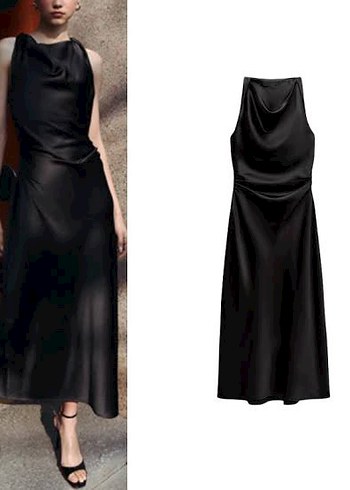 Zara Viral Saten Elbise
